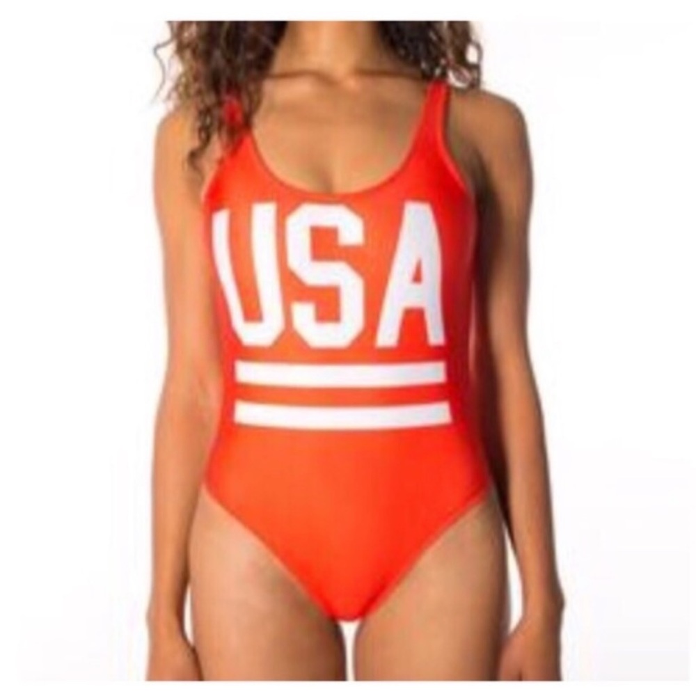 NWOT- Chubbies USA red one piece swimsuit- small